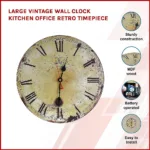 Large Vintage Wall Clock Kitchen Office Retro Timepiece 20