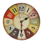 Large Colourful Wall Clock Kitchen Office Retro Timepiece 18 Large Colourful Wall Clock Kitchen Office Retro Timepiece Clock EZ SHOP 18