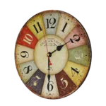 Large Colourful Wall Clock Kitchen Office Retro Timepiece 21 Large Colourful Wall Clock Kitchen Office Retro Timepiece Clock EZ SHOP 21