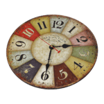 Large Colourful Wall Clock Kitchen Office Retro Timepiece 22