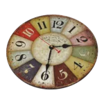 Large Colourful Wall Clock Kitchen Office Retro Timepiece 22 Large Colourful Wall Clock Kitchen Office Retro Timepiece Clock EZ SHOP 22