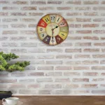 Large Colourful Wall Clock Kitchen Office Retro Timepiece 19