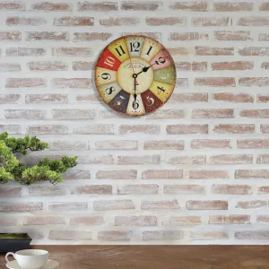 Large Colourful Wall Clock Kitchen Office Retro Timepiece 3