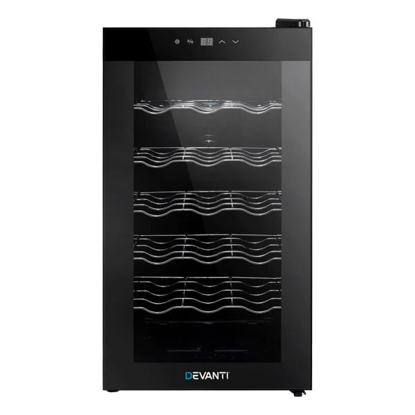 Devanti Wine Cooler 18 Bottles Glass Door Beverage Cooler Thermoelectric Fridge Black - Image 3