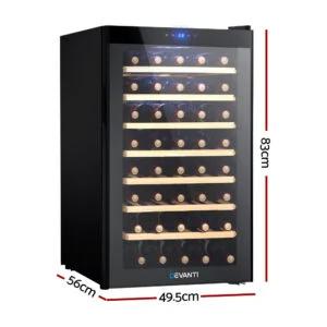 Devanti Wine Cooler Compressor Fridge Chiller Storage Cellar 51 Bottle Black 3