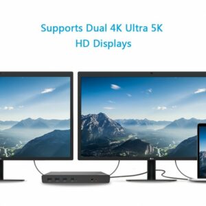 Wavlink USB-C Ultra 5K Laptop Docking Station with 6x USB3.0, 4K Dual Video Outputs, Gigabit Ethernet, Audio WS-UG69DK1 3