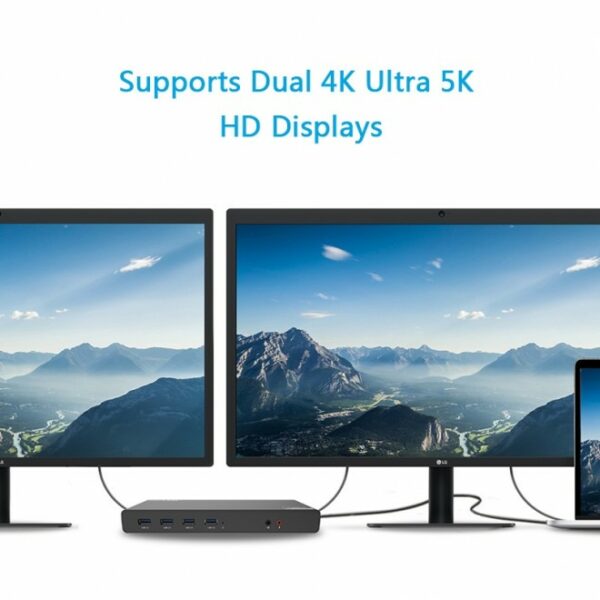 Wavlink USB-C Ultra 5K Laptop Docking Station with 6x USB3.0, 4K Dual Video Outputs, Gigabit Ethernet, Audio WS-UG69DK1 7