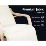 Artiss Fabric Rocking Armchair with Adjustable Footrest – Beige 22