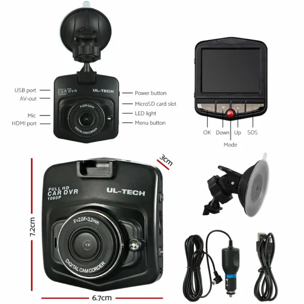 UL-tech Mini Car Dash Camera 1080P 2.4 inch LCD Video DVR Recorder Camera 20