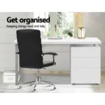 Artiss Metal Desk with 3 Drawers – White 17