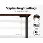 Artiss Standing Desk Electric Adjustable Sit Stand Desks Black Walnut 140cm 22