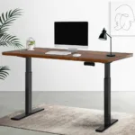 Artiss Standing Desk Electric Adjustable Sit Stand Desks Black Walnut 140cm 25