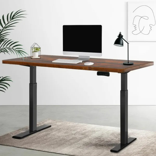 Artiss Standing Desk Electric Adjustable Sit Stand Desks Black Walnut 140cm 17