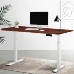 Artiss Standing Desk Electric Adjustable Sit Stand Desks White Walnut 140cm 25