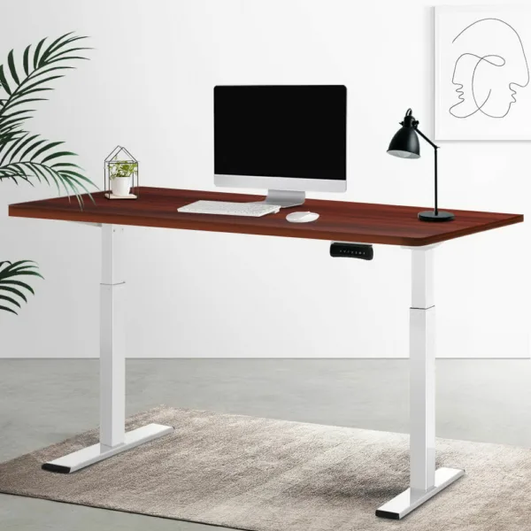 Artiss Standing Desk Electric Adjustable Sit Stand Desks White Walnut 140cm 17