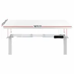 Artiss Standing Desk Electric Height Adjustable Sit Stand Desks White 140cm 20