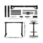 Artiss Electric Standing Desk Height Adjustable Sit Stand Desks Table Black 19