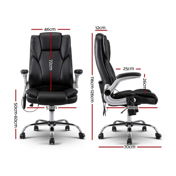 Artiss Massage Office Chair 8 Point PU Leather Office Chair – Black 9