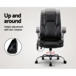 Artiss Massage Office Chair 8 Point PU Leather Office Chair – Black 18