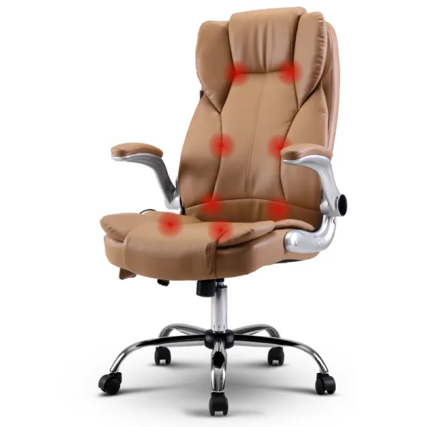 Artiss Massage Office Chair Gaming Chair Computer Desk Chair 8 Point Vibration Espresso 8
