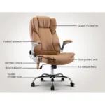 Artiss Massage Office Chair Gaming Chair Computer Desk Chair 8 Point Vibration Espresso 16