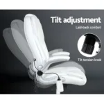 Artiss Massage Office Chair PU Leather 8 Point – White 17
