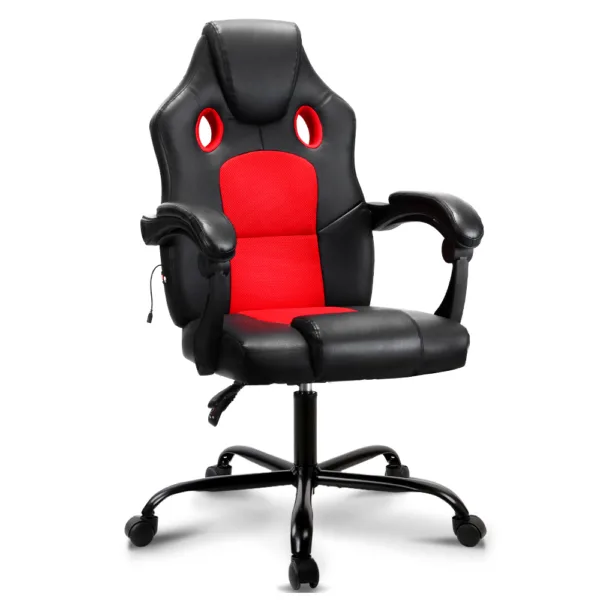 Artiss Massage Office Chair Gaming Computer Seat Recliner Racer Red 8