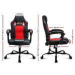 Artiss Massage Office Chair Gaming Computer Seat Recliner Racer Red 15