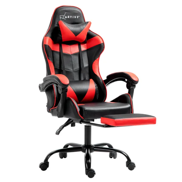 Artiss Office Chair Gaming Computer Executive Chairs Racing Seat Recliner Red 10