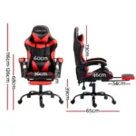 Artiss Office Chair Gaming Computer Executive Chairs Racing Seat Recliner Red 19