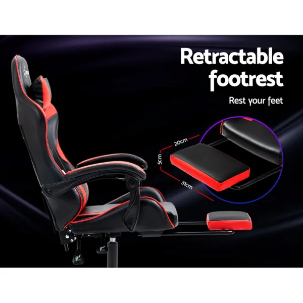 Artiss Office Chair Gaming Computer Executive Chairs Racing Seat Recliner Red 16