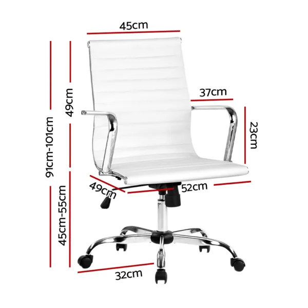 Artiss Gaming Office Chair Computer Desk Chairs Home Work Study White Mid Back 11