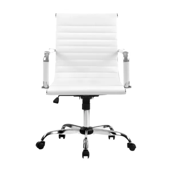 Artiss Gaming Office Chair Computer Desk Chairs Home Work Study White Mid Back 12