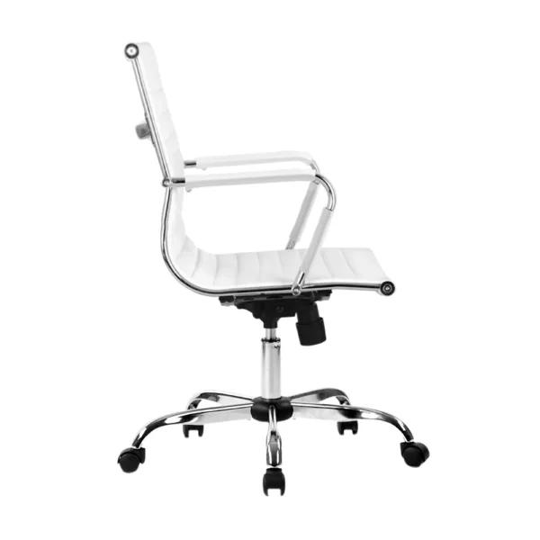 Artiss Gaming Office Chair Computer Desk Chairs Home Work Study White Mid Back 13