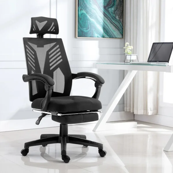 Artiss Gaming Office Chair Computer Desk Chair Home Work Recliner Black 17