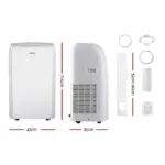 Devanti Portable Air Conditioner Cooling Mobile Fan Cooler Remote Window Kit White 3300W 15