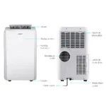 Devanti Portable Air Conditioner Cooling Mobile Fan Cooler Remote Window Kit White 3300W 16