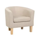 Artiss Armchair Lounge Chair Tub Accent Armchairs Fabric Sofa Chairs Beige 20