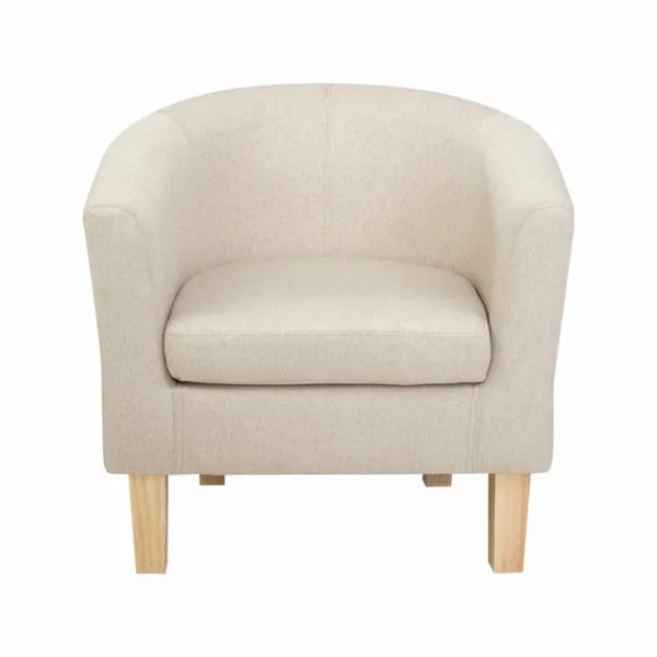 Artiss Armchair Lounge Chair Tub Accent Armchairs Fabric Sofa Chairs Beige 13