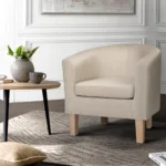 Artiss Armchair Lounge Chair Tub Accent Armchairs Fabric Sofa Chairs Beige 27