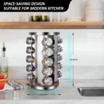 Rotating Spice Rack Organizer with 20 Pieces Jars for Kitchen 15