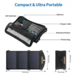 CHOETECH SC001 19W Portable Solar Panel Charger SunPower Panels Dual USB Charger for Camping/RV/Outdoors 19