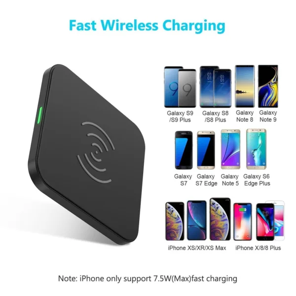 CHOETECH T511S Qi Certified 10W/7.5W Fast Wireless Charger Pad 10