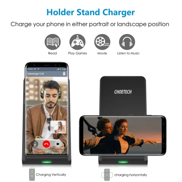 CHOETECH T524S 10W/7.5W Fast Wireless Charging Stand 7