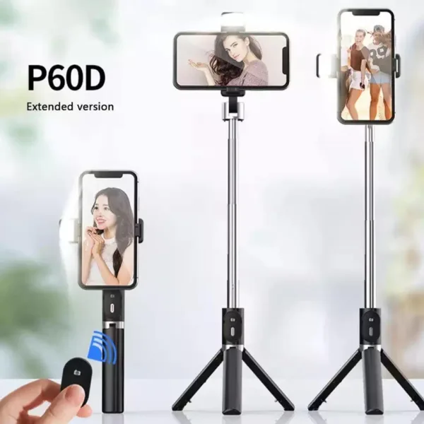 TEQ P60 Bluetooth Selfie Stick + Tripod with Remote (Stainless Steel) 7
