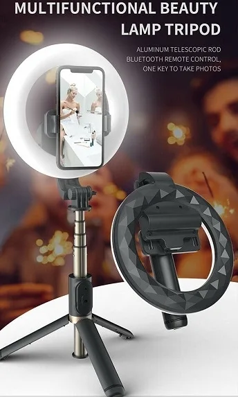 TEQ Q07 Bluetooth Ring Light Selfie Stick  + Tripod stand 4