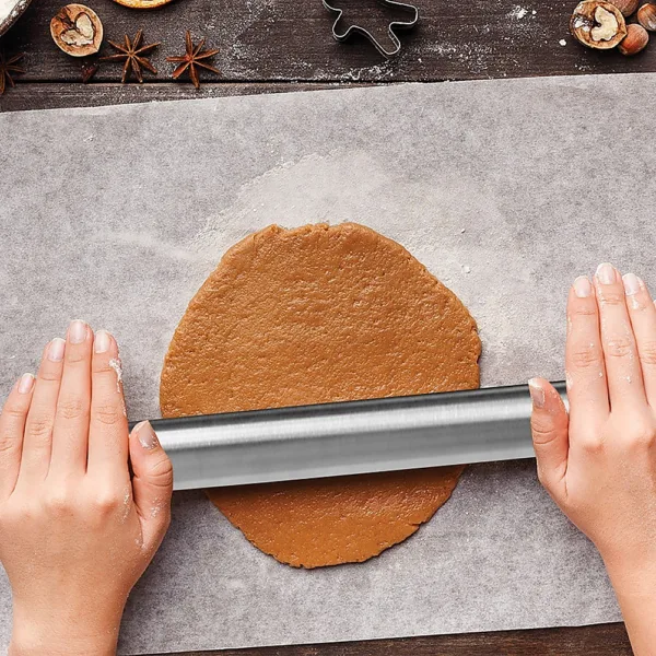 Professional Rolling Pin for Baking Premium 304 Stainless Steel Kitchen Rod 9