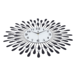 Large Modern 3D Crystal Wall Clock Luxury Art Metal Round Home Decor 23