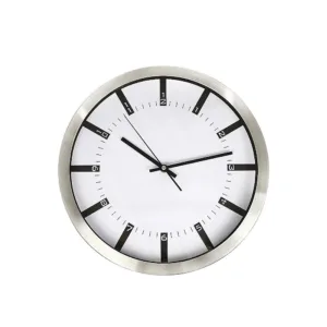 Modern Wall Clock Silent Non-Ticking Quartz Battery Operated Stainless Steel