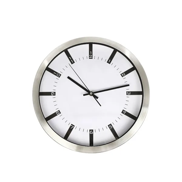 Modern Wall Clock Silent Non-Ticking Quartz Battery Operated Stainless Steel 7